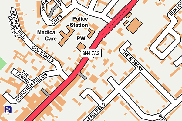 SN4 7AS map - OS OpenMap – Local (Ordnance Survey)