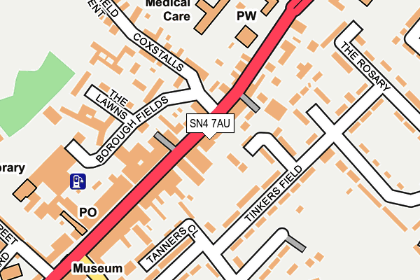 SN4 7AU map - OS OpenMap – Local (Ordnance Survey)