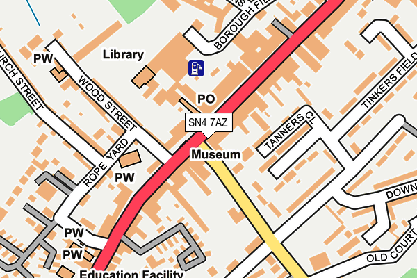SN4 7AZ map - OS OpenMap – Local (Ordnance Survey)