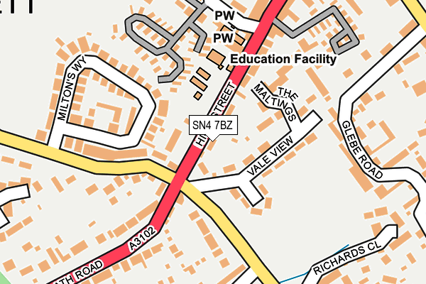 SN4 7BZ map - OS OpenMap – Local (Ordnance Survey)
