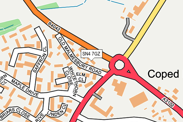 SN4 7GZ map - OS OpenMap – Local (Ordnance Survey)