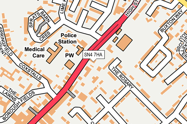 Map of WOOTTON BASSETT SERVICE STATION LIMITED at local scale