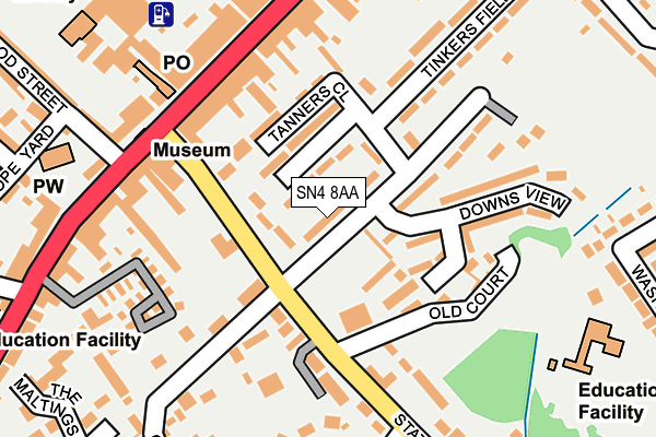 SN4 8AA map - OS OpenMap – Local (Ordnance Survey)