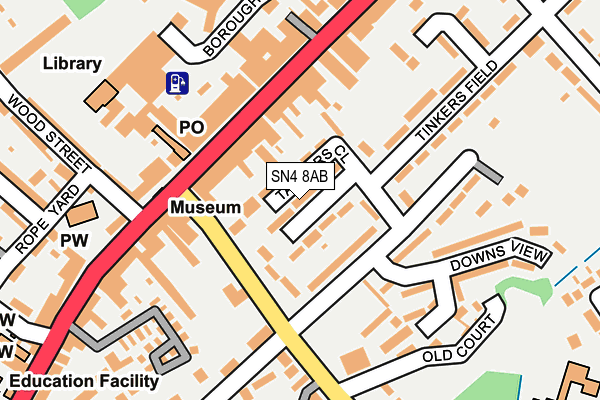 SN4 8AB map - OS OpenMap – Local (Ordnance Survey)