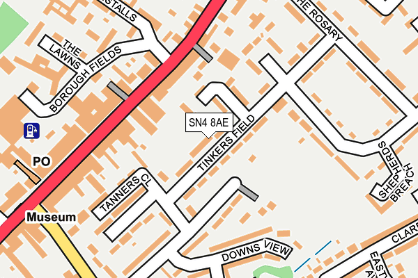 SN4 8AE map - OS OpenMap – Local (Ordnance Survey)