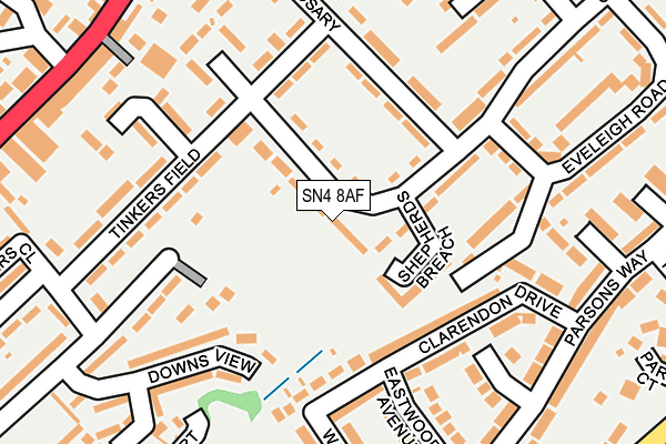 SN4 8AF map - OS OpenMap – Local (Ordnance Survey)