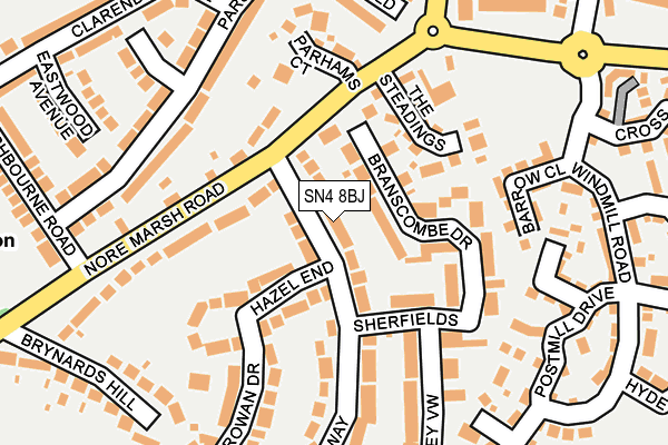 SN4 8BJ map - OS OpenMap – Local (Ordnance Survey)