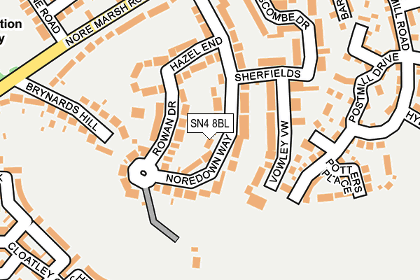SN4 8BL map - OS OpenMap – Local (Ordnance Survey)