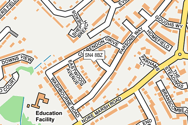 SN4 8BZ map - OS OpenMap – Local (Ordnance Survey)