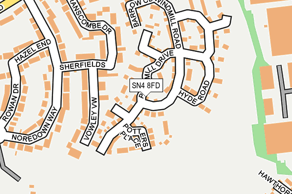 SN4 8FD map - OS OpenMap – Local (Ordnance Survey)
