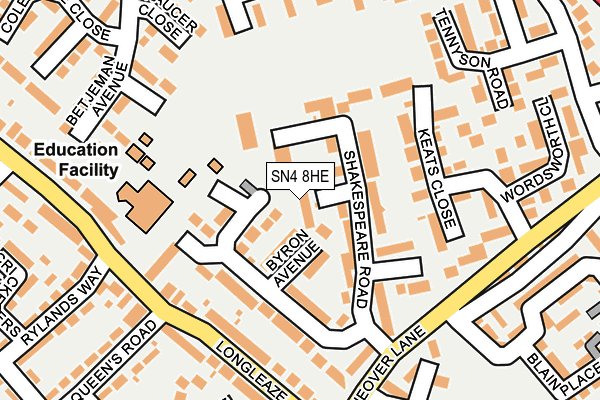 SN4 8HE map - OS OpenMap – Local (Ordnance Survey)