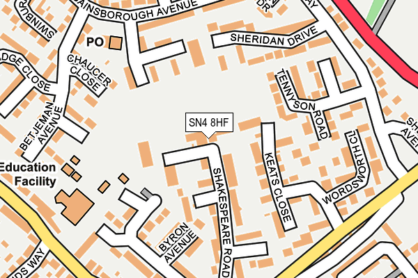 SN4 8HF map - OS OpenMap – Local (Ordnance Survey)