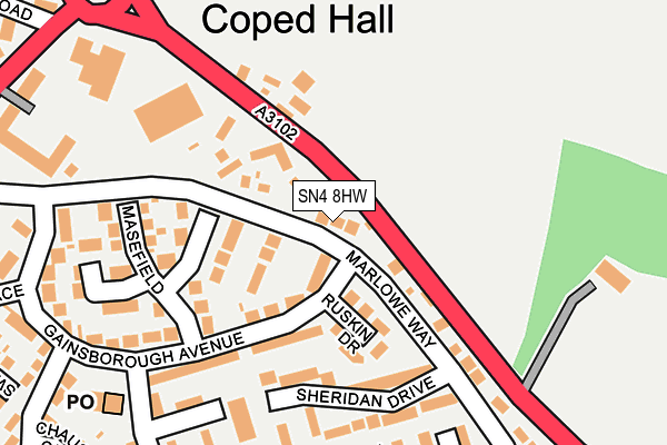 SN4 8HW map - OS OpenMap – Local (Ordnance Survey)