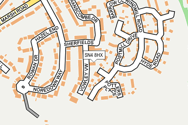 SN4 8HX map - OS OpenMap – Local (Ordnance Survey)