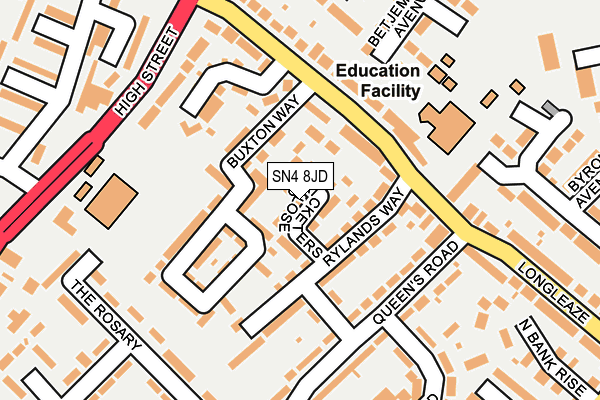 SN4 8JD map - OS OpenMap – Local (Ordnance Survey)