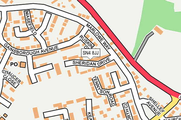 SN4 8JJ map - OS OpenMap – Local (Ordnance Survey)