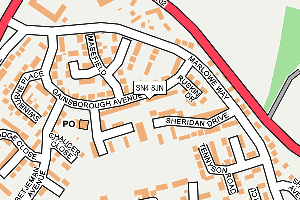SN4 8JN map - OS OpenMap – Local (Ordnance Survey)