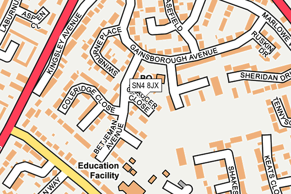 SN4 8JX map - OS OpenMap – Local (Ordnance Survey)