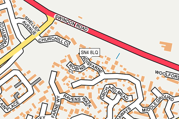 SN4 8LQ map - OS OpenMap – Local (Ordnance Survey)