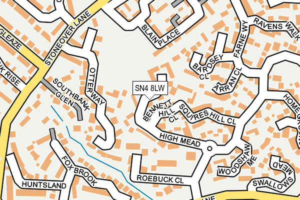 SN4 8LW map - OS OpenMap – Local (Ordnance Survey)
