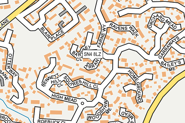 SN4 8LZ map - OS OpenMap – Local (Ordnance Survey)
