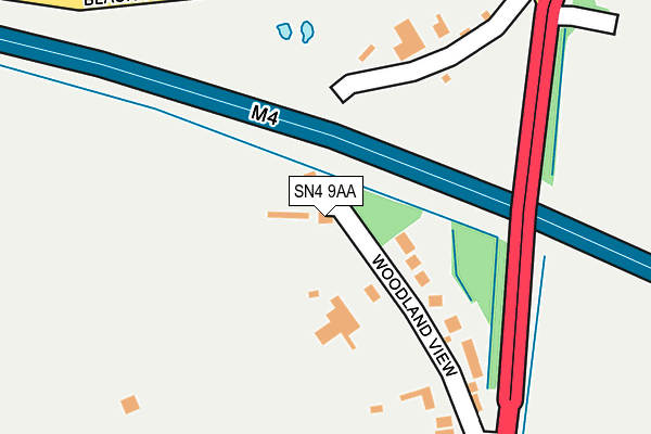 SN4 9AA map - OS OpenMap – Local (Ordnance Survey)
