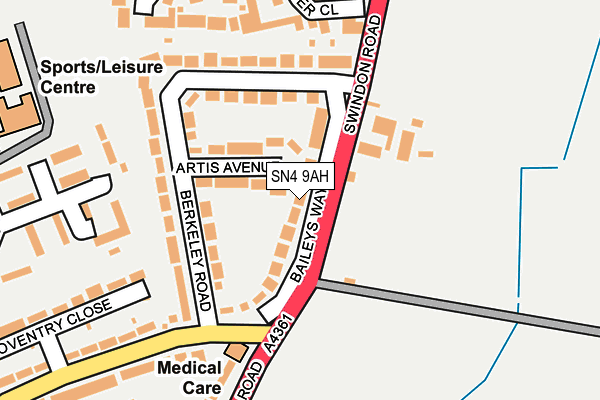 SN4 9AH map - OS OpenMap – Local (Ordnance Survey)