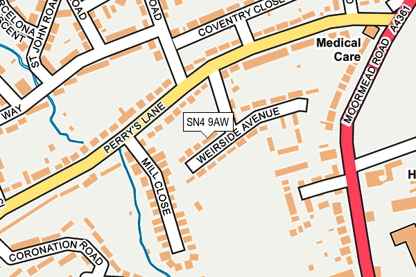 SN4 9AW map - OS OpenMap – Local (Ordnance Survey)