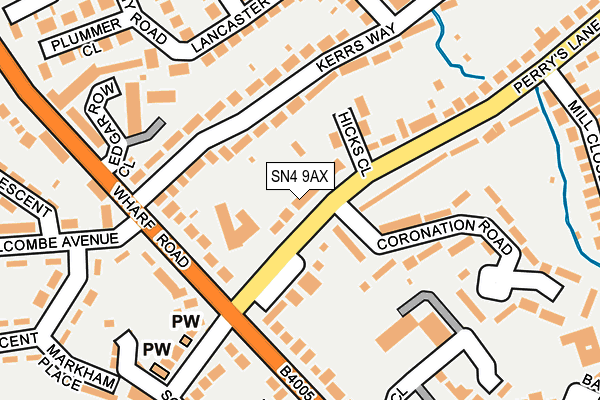 SN4 9AX map - OS OpenMap – Local (Ordnance Survey)