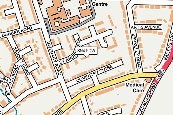 SN4 9DW map - OS OpenMap – Local (Ordnance Survey)