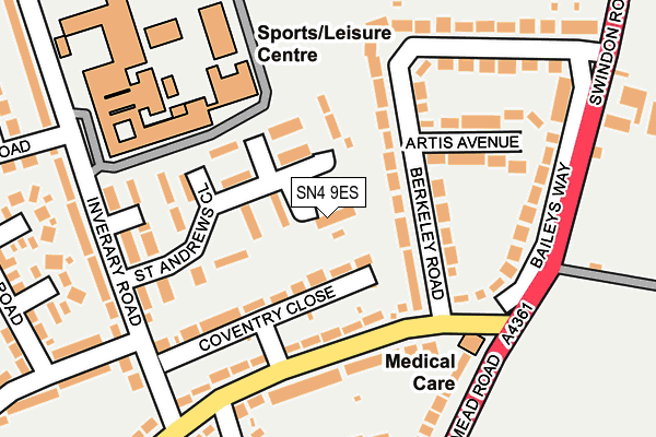 SN4 9ES map - OS OpenMap – Local (Ordnance Survey)