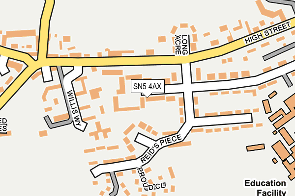 SN5 4AX map - OS OpenMap – Local (Ordnance Survey)