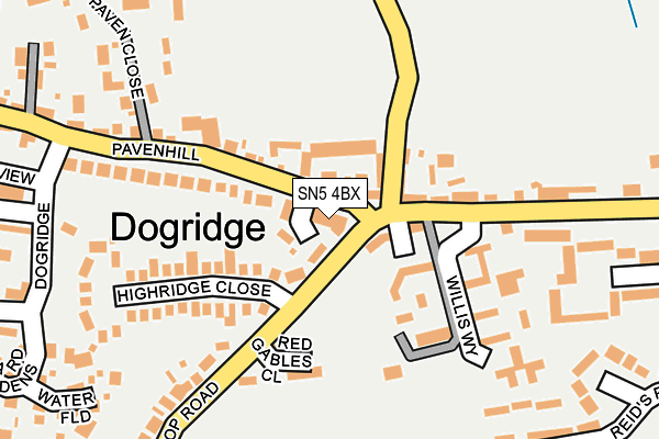 SN5 4BX map - OS OpenMap – Local (Ordnance Survey)