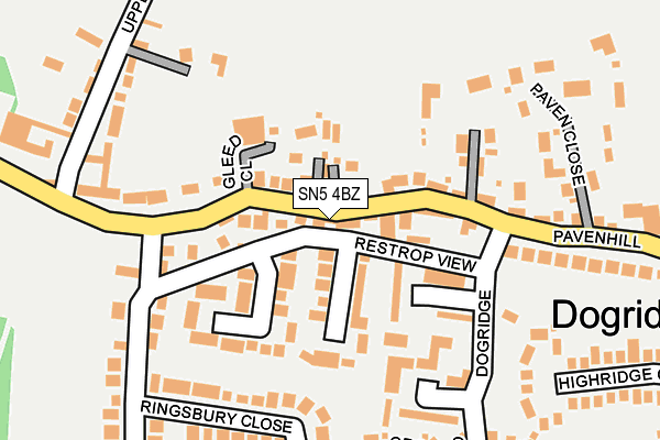 SN5 4BZ map - OS OpenMap – Local (Ordnance Survey)