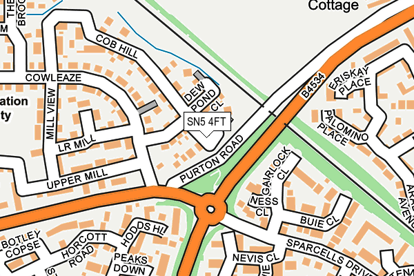 SN5 4FT map - OS OpenMap – Local (Ordnance Survey)