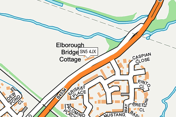 SN5 4JX map - OS OpenMap – Local (Ordnance Survey)