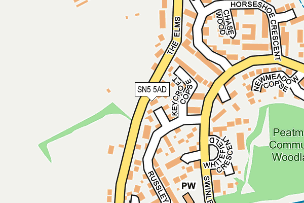 SN5 5AD map - OS OpenMap – Local (Ordnance Survey)