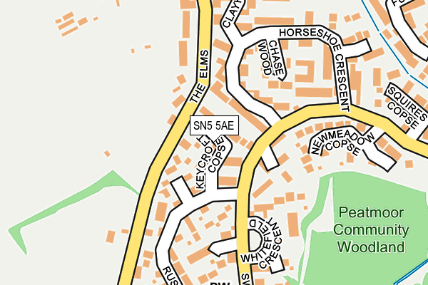 SN5 5AE map - OS OpenMap – Local (Ordnance Survey)