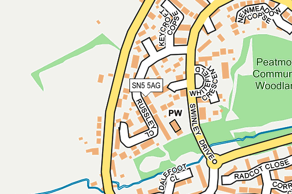 SN5 5AG map - OS OpenMap – Local (Ordnance Survey)