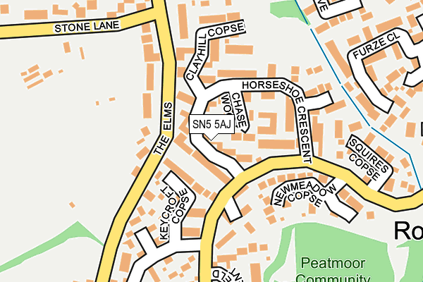 SN5 5AJ map - OS OpenMap – Local (Ordnance Survey)