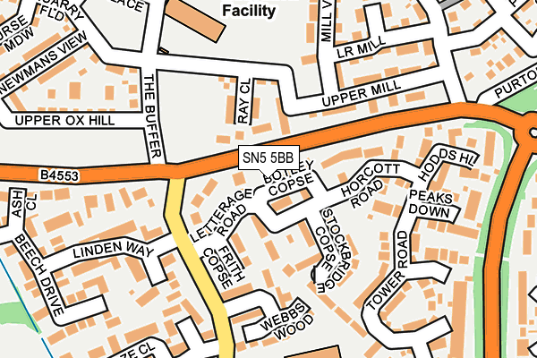SN5 5BB map - OS OpenMap – Local (Ordnance Survey)