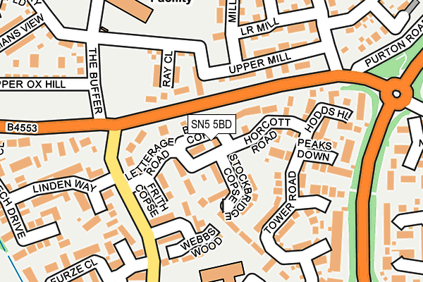SN5 5BD map - OS OpenMap – Local (Ordnance Survey)