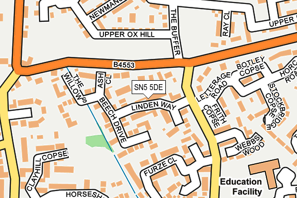 SN5 5DE map - OS OpenMap – Local (Ordnance Survey)