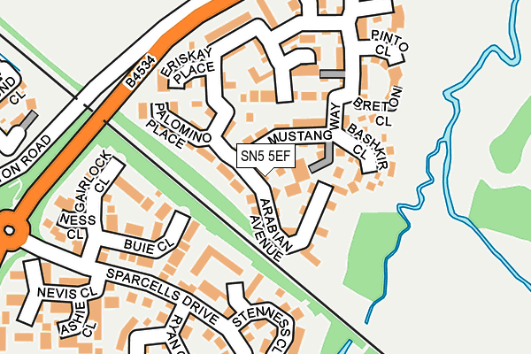 SN5 5EF map - OS OpenMap – Local (Ordnance Survey)