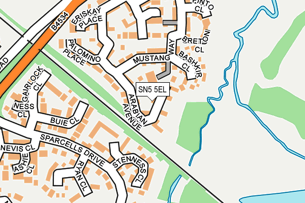 SN5 5EL map - OS OpenMap – Local (Ordnance Survey)
