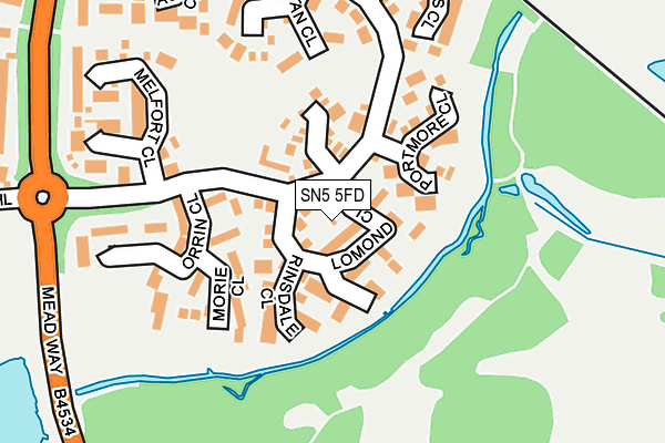 SN5 5FD map - OS OpenMap – Local (Ordnance Survey)
