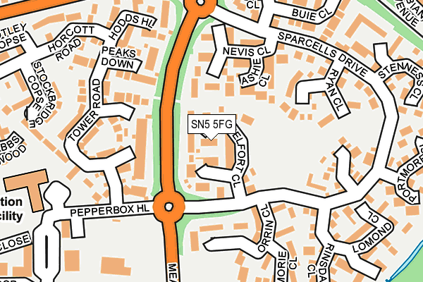 SN5 5FG map - OS OpenMap – Local (Ordnance Survey)
