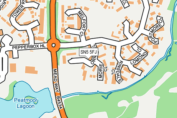 SN5 5FJ map - OS OpenMap – Local (Ordnance Survey)