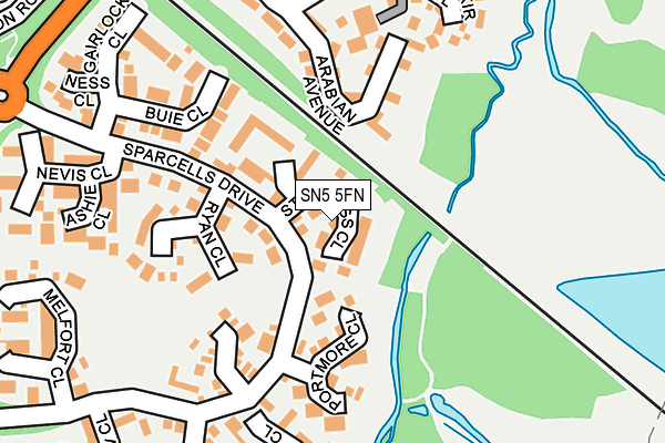 SN5 5FN map - OS OpenMap – Local (Ordnance Survey)