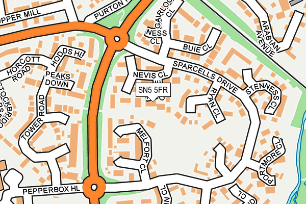 SN5 5FR map - OS OpenMap – Local (Ordnance Survey)